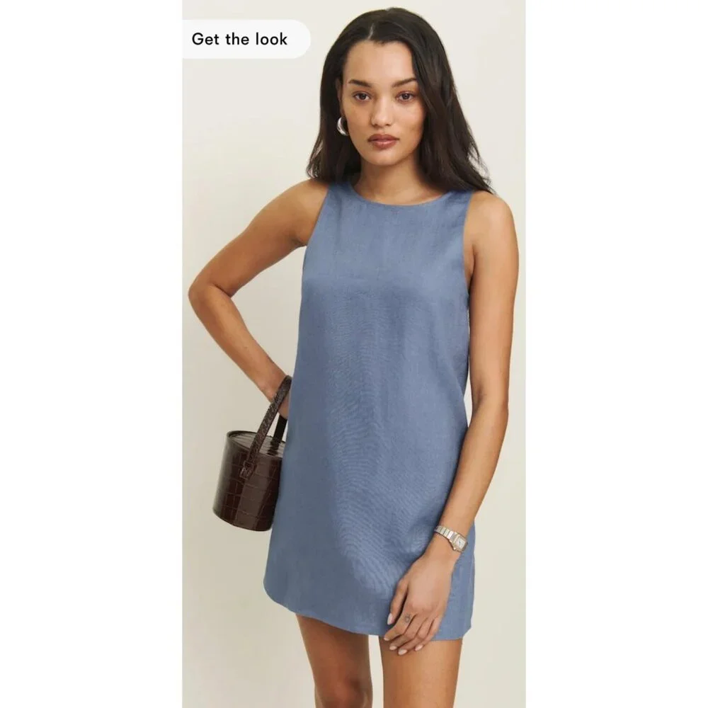 Reformation Citron Linen Mini Dress, Size 2 NEW WITH TAGS - Picture 7 of 16